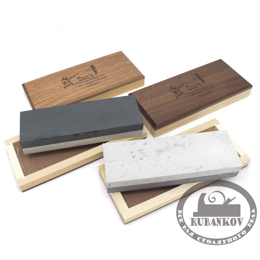 Заточные абразивы Arkansas, двойные в деревянном футляре Заточные абразивы Arkansas, двойные в деревянном футляре
