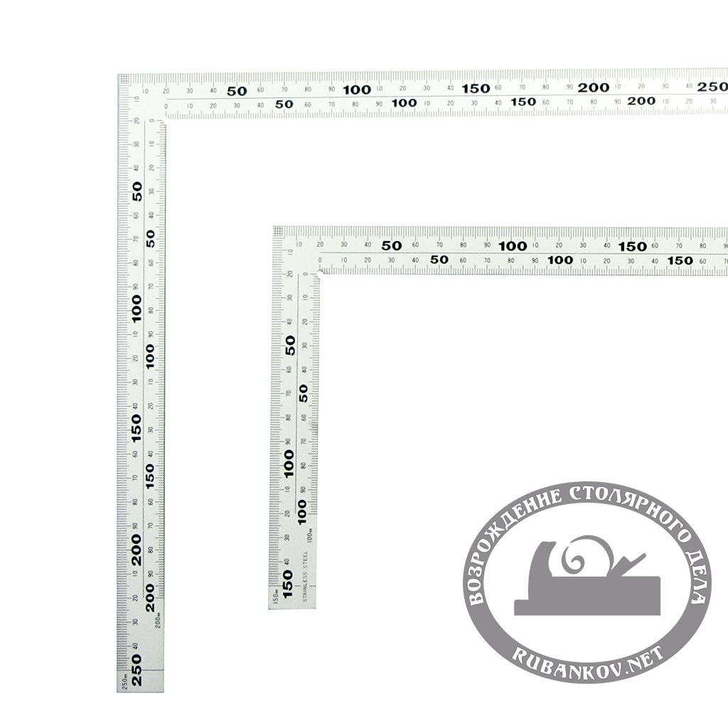 Угольники плоские Shinwa, разметка с вн. и нар. стороны Угольники плоские Shinwa, разметка с вн. и нар. стороны
