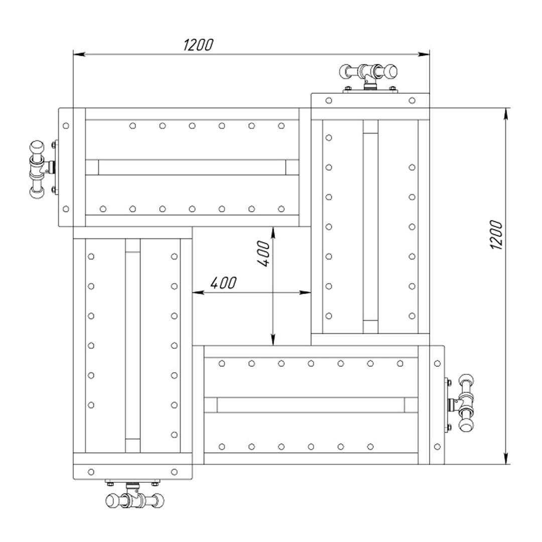 ������� ��������� ����������, 1200*1200* 800��, 4-� ������, � 4-�� �������