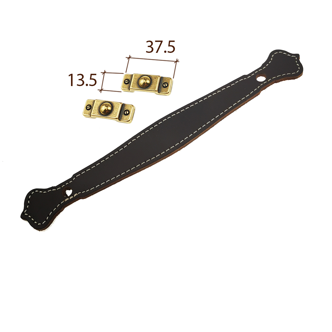 Ручка-скоба, кожаная 195х37мм, 128мм, золото Валенсия, 15150.12800.07 Ручка-скоба, кожаная 195х37мм, 128мм, золото Валенсия, 15150.12800.07