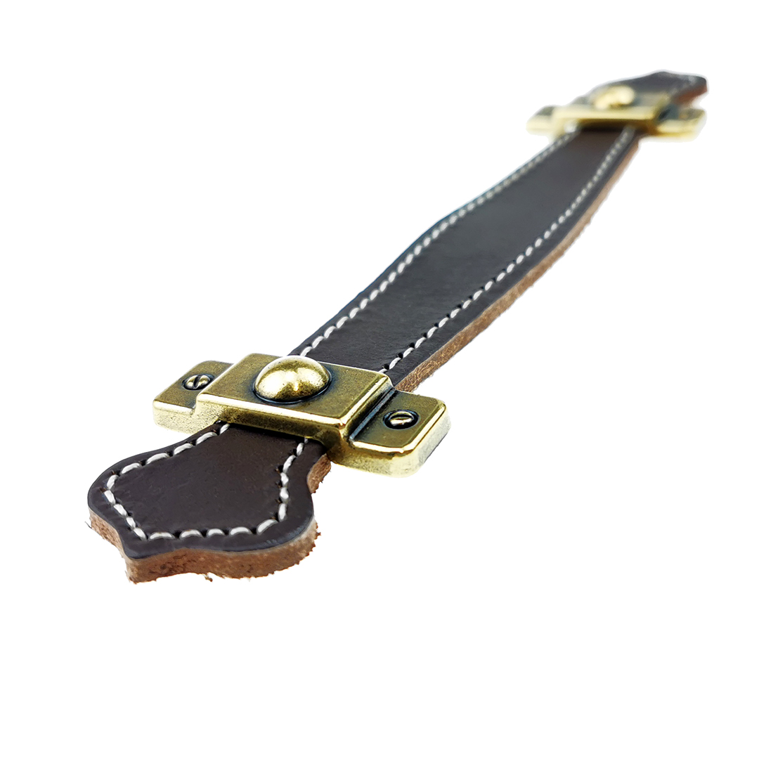 Ручка-скоба, кожаная 160х37мм, 96мм, золото Валенсия, 15150.09600.07 Ручка-скоба, кожаная 160х37мм, 96мм, золото Валенсия, 15150.09600.07