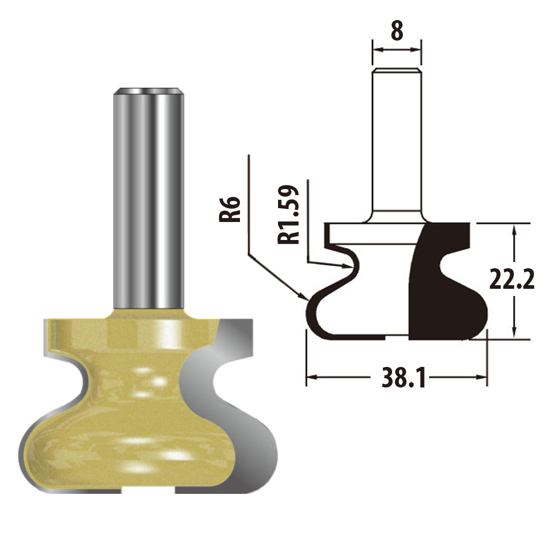   () Z=2 R=1.59 r1=6 D=38.1x22.2x53 S=8 ARDEN