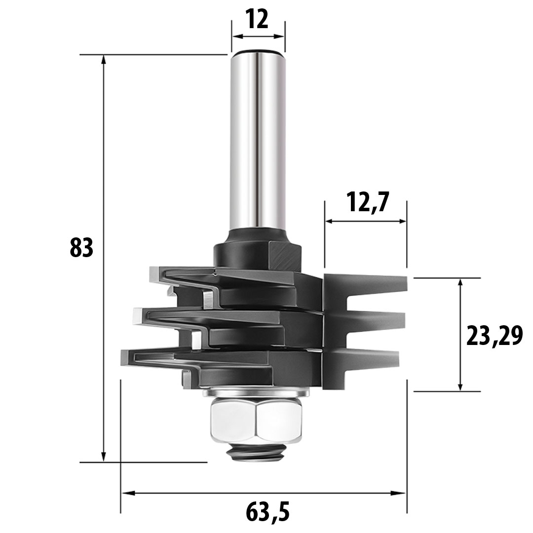    D=63.5x23.29x83 h=12.7 S=12 ARDEN