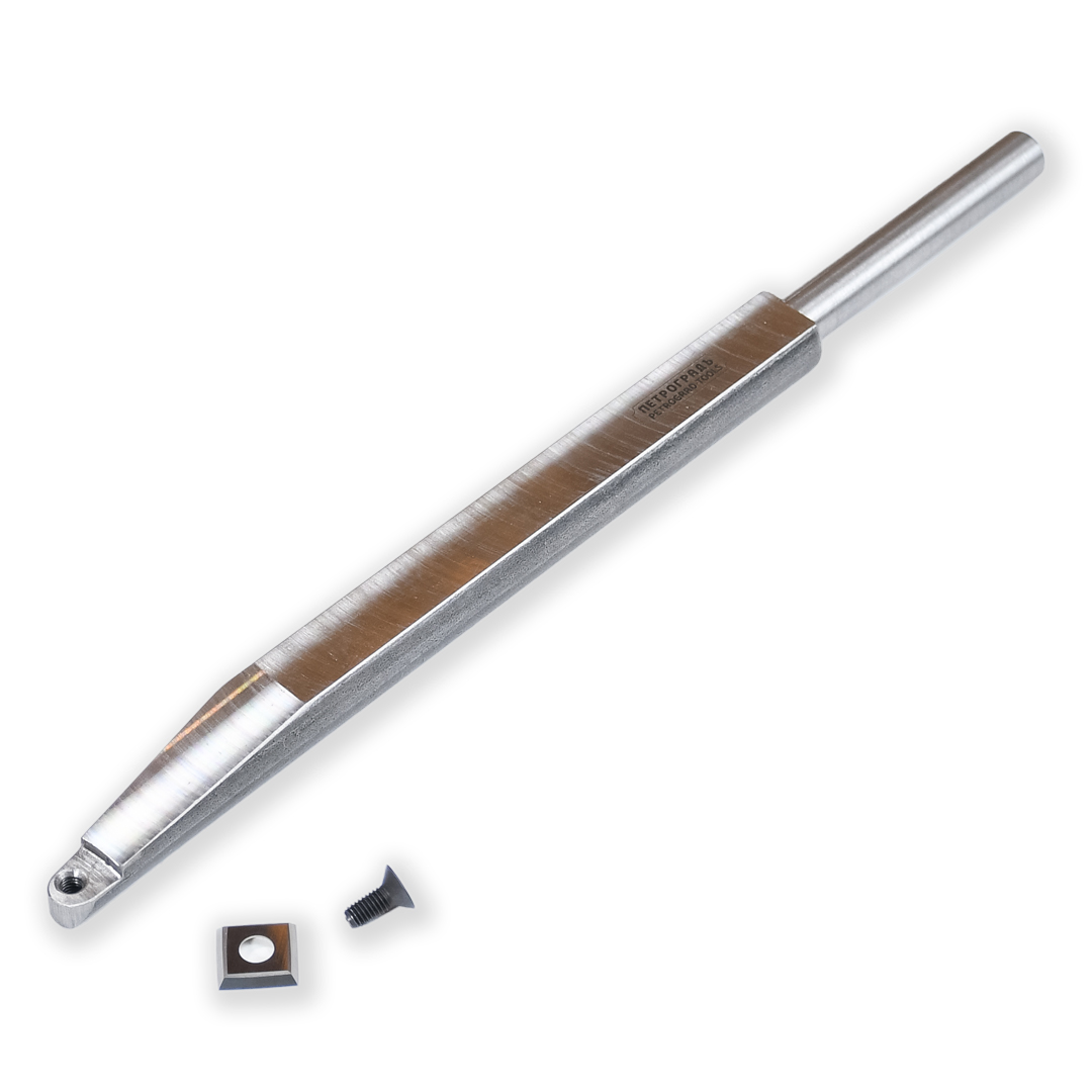 Токарный расточной резец по дереву, ПЕТРОГРАДЪ, с квадратной насадкой ВК Токарный расточной резец по дереву, ПЕТРОГРАДЪ, с квадратной насадкой ВК