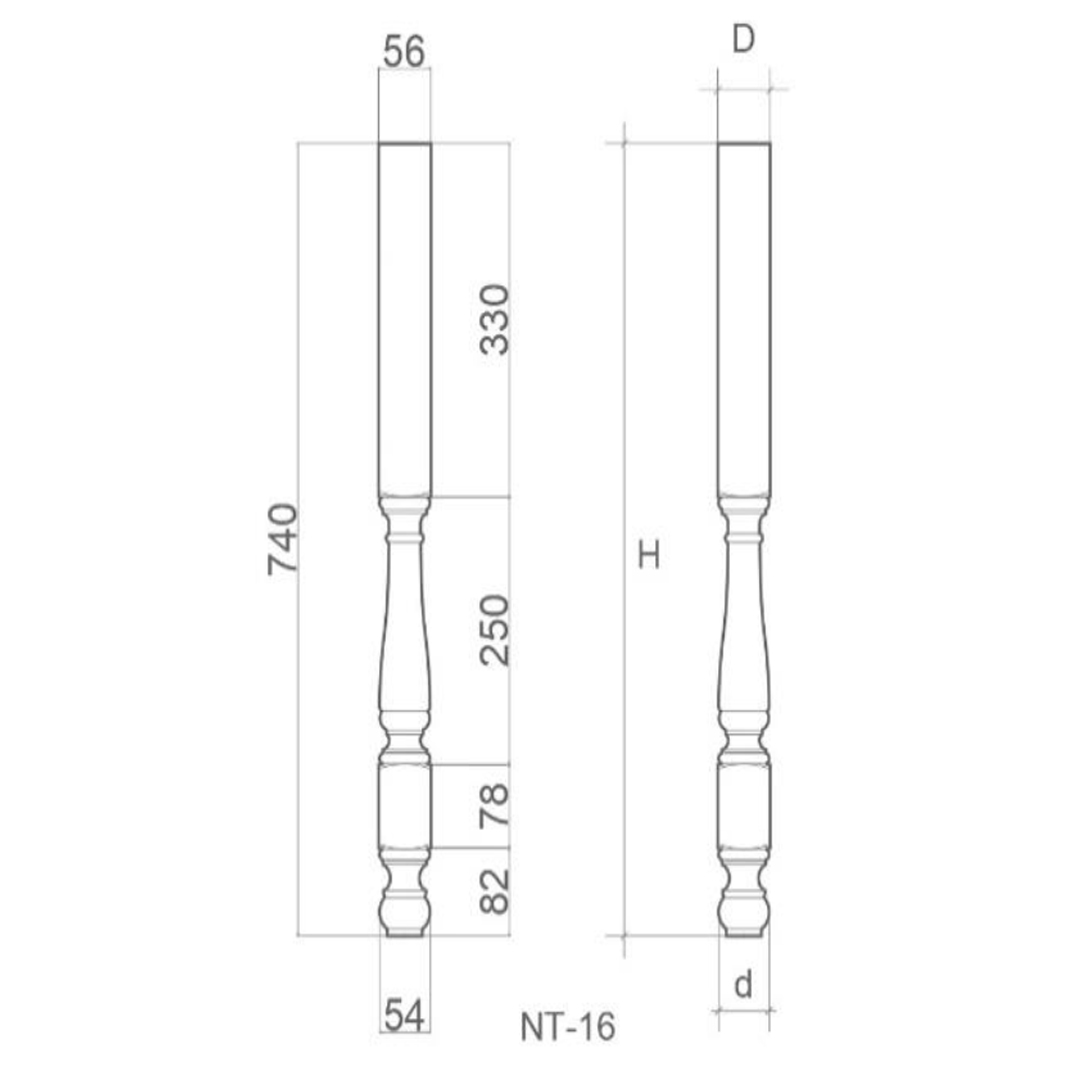  NT-16, H740, D56, d54 , 