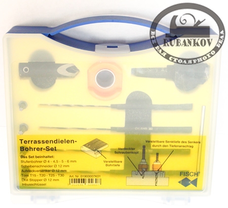 Набор Fisch для отверстий D4, 4.5, 5, 6мм Набор Fisch для отверстий D4, 4.5, 5, 6мм
