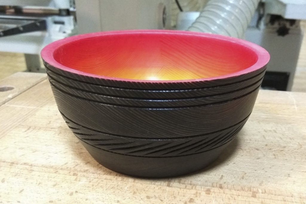 Токарная, точеная чаша с декором (Д.Пушин)